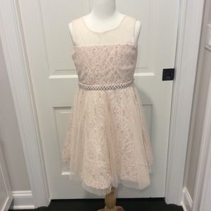 Girls blush Rare Editions lace dress size 10